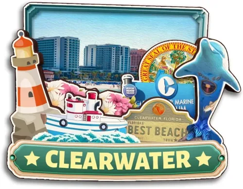 Vista 35 de Cocoa Beach - Imán para nevera de la colección de madera 3D de madera hecha a mano para viajes, recuerdos de la ciudad, decoración del hogar, regalo
