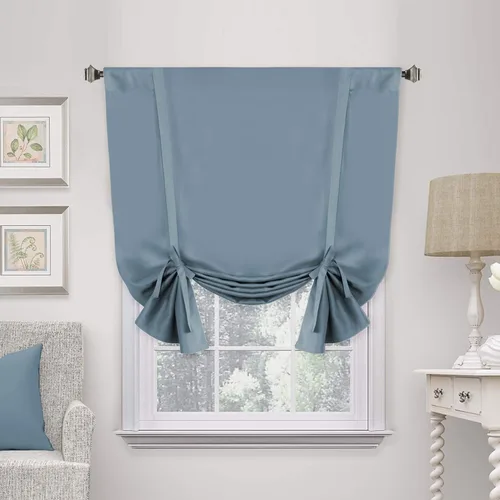 Vista 27 de H.VERSAILTEX - Cortina opaca con ojales, aislante térmica, panel de bolsillo para varilla, cortina corta para baño, cortina con lazo para ventana