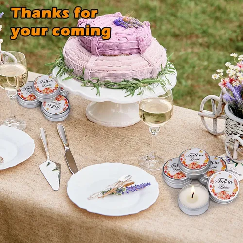 Vista 7 de MTLEE 50 velas de boda, regalos de boda para invitados, 1 onza de cera de soja perfumada de lavanda, velas de aromaterapia para despedida