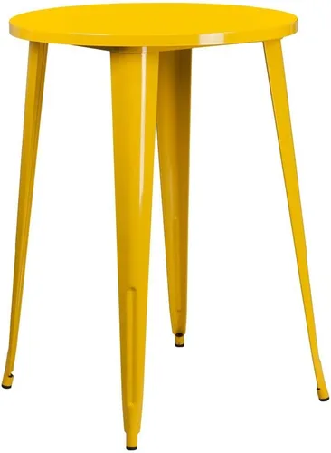 Vista 4 de Flash Furniture Philip - Mesa redonda de metal negro para interiores y exteriores de 30 pulgadas