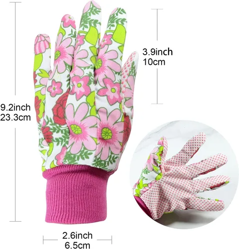 Vista 3 de 5 piezas de herramientas de espina de rosa con hojas de rosa con tijeras de podar de rosas y guantes de rosa de jardín rosa1