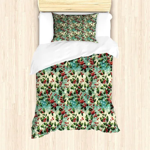 Vista 237 de Ambesonne Hawaii - Juego de funda de edredón de verano, palmeras y hojas exóticas de helecho, fondo colorido abstracto, juego de ropa de cama
