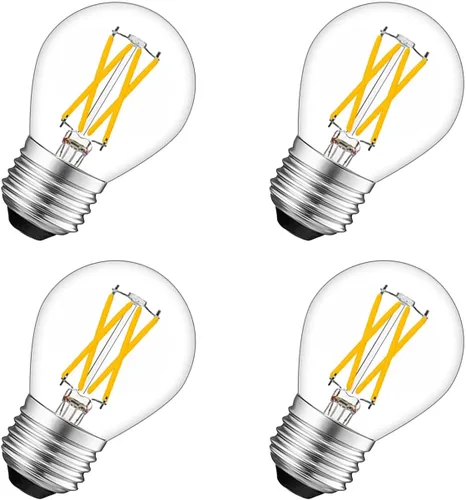 Bombilla CC de 12 V, G45, 2700 K, 4 W, luz blanca cálida, filamento Edison E26, lámpara de base de tornillo CC de bajo voltaje, RV, barco marino,