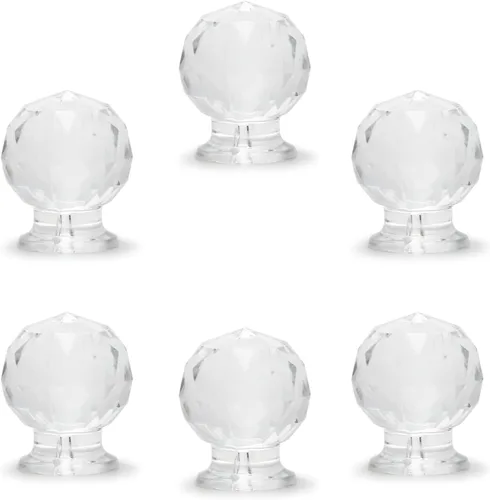 Vista 11 de MroMax 2 piezas de mango pequeño, perilla acrílica de diamante, mini perillas autoadhesivas, perilla de tamaño pequeño de 0.748 in de diámetro