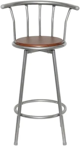 Vista 3 de sillas de bar, taburetes de bar, taburetes de bar Juego de 3, mesa de bar, sillas para barra de cocina, taburetes de bar 2 piezas taburete de acero