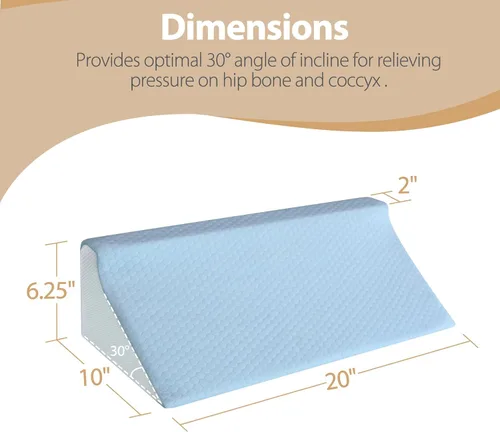 Vista 6 de Almohada de cuña para dormir de lado, posicionadores de almohada de espalda de espuma viscoelástica para dormir de lado, prevenir úlceras por