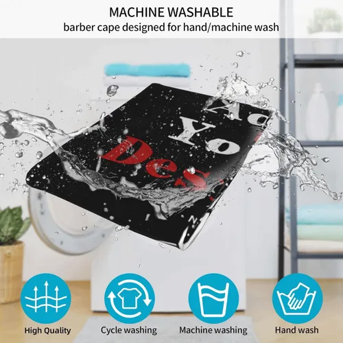 Vista 6 de COWDIY Capa de peluquería personalizada, capas de corte de cabello personalizadas para añadir tu imagen, texto, sala de belleza, delantal