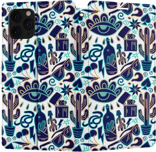 Vista 11 de Funda tipo cartera de repuesto para Apple iPhone 12 Mini 11 Pro Max Xr Xs 10 X 8 Plus 7 6S SE Flip Card Holder Cool Hippie Crazy Cover Magnetic PU