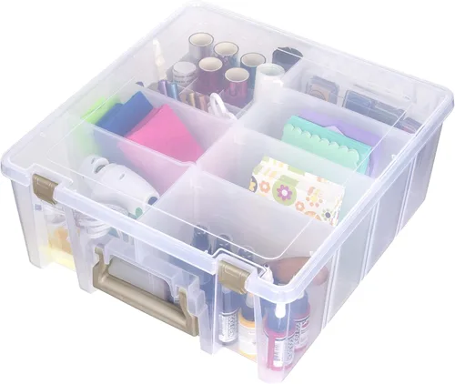 Vista 9 de ArtBin 6993SP Super Satchel Double Deep con bandeja de accesorios para manualidades en papel, transparente, 1 bolsa y 1 bandeja