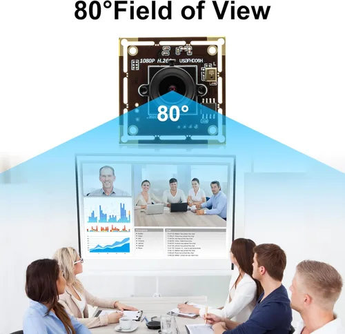 Vista 6 de Módulo de cámara USB 1080P para Raspberry Pi, 2MP 30FPS CMOS IMX323 Cámara web de poca luz con lente de 0.142 in, tablero de cámara industrial