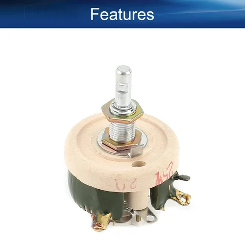 Vista 4 de Heyiarbeit 2 Ohm 25W Potenciómetro de alambre enrollado de cerámica lineal Resistencia de reóstato variable con perilla para atenuadores de luz