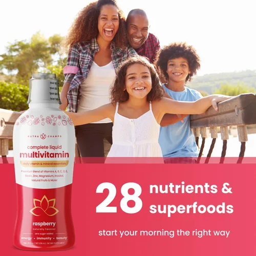 Vista 7 de NutraChamps Gomitas de biotina (paquete de 2) y multivitaminas líquidas, paquete de 3