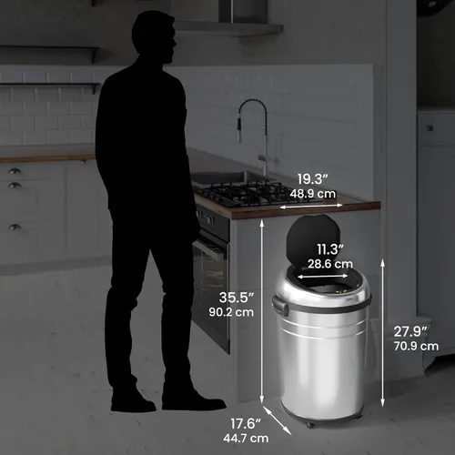 Vista 6 de iTouchless - Basurero de cocina con sensor automático con capacidad de 13 galones y filtro de olor