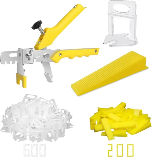 Vista 9 de DGSL Sistema de nivelación de azulejos con alicates para azulejos, 300 clips espaciadores de azulejos y 100 cuñas reutilizables, juego