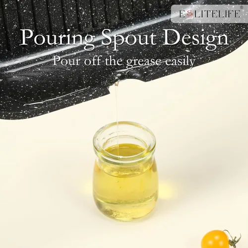 Vista 7 de Eslite Life Parrilla antiadherente de 9.5 pulgadas para cocina interior, sartén cuadrada grande versátil compatible con inducción para cocinar a