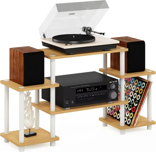 Vista 18 de Furinno JAYA - Soporte esquinero para TV, diseño simple, color espresso/negro