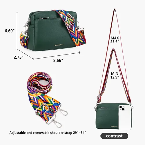 Vista 6 de WESTBRONCO Bolsos cruzados pequeños para mujer, bolsos de hombro, cartera con correa ajustable