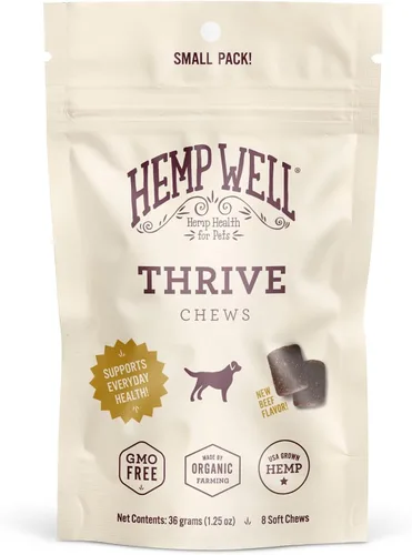 Hemp Well Thrive Chews para perros – Apoya la salud de la cadera, las articulaciones y el corazón, promueve la salud inmunológica y de la piel,