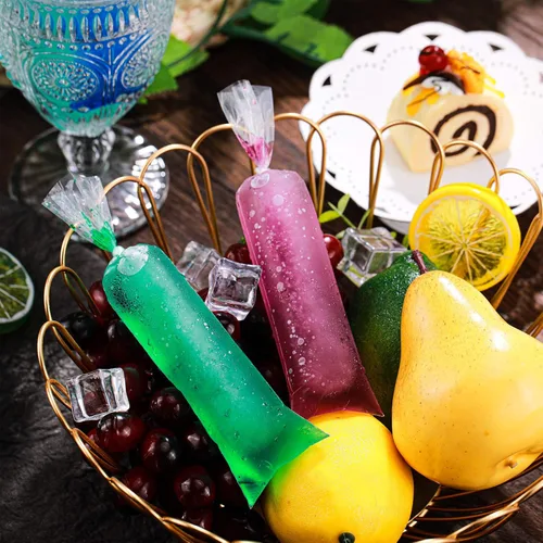 Vista 4 de Patelai 200 bolsas de helado de 2 x 8 pulgadas para bolis de hielo mexicanas para helados, bolsas para hacer dulces, helados