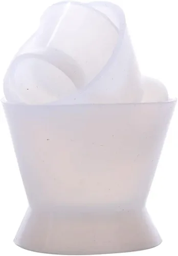 Vista 4 de Flexible Dental Lab Silicona Mezcla Taza Acrílico Antiadherente Tazón Dappen Plato (3PCS)
