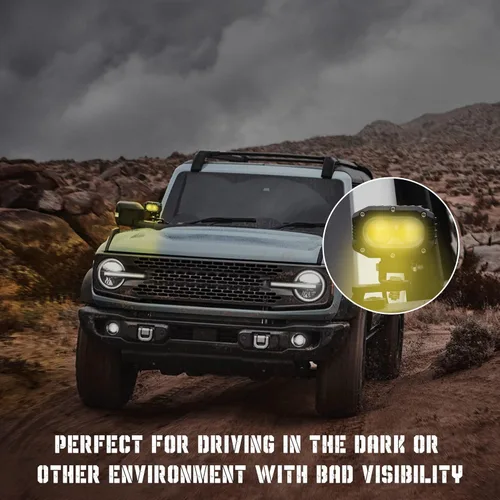Vista 5 de Seven Sparta Soportes de montaje de luces de zanja todoterreno de doble pilar A compatibles con accesorios Ford Bronco de 2/4 puertas 2021 2022 2023