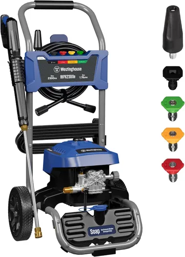 Westinghouse WPX2300e Lavadora a presión eléctrica, 2300 PSI máximo y 1.76 GPM máximo, motor de inducción, tanque de jabón a bordo, pistola