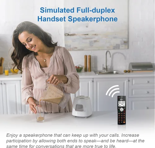 Vista 8 de AT&T CL82267 DECT 6.0 - Teléfono inalámbrico de 2 auriculares para el hogar con contestadora, bloqueo de llamadas, identificador de llamadas por