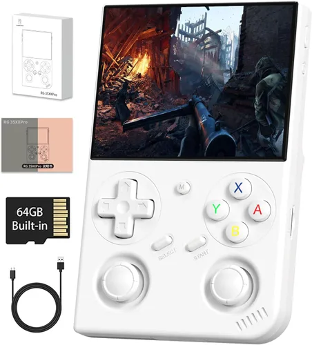Vista 10 de GiipGoop RG35XX Pro Handheld Game Consoles RG35XXPro Retro Gaming Console with 64GB 4353 Games Card Video Game Console Portable Pocket Arcade
