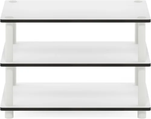 Vista 5 de Furinno JUST Mesa de Centro, Mesa de Centro Moderna de 3 Niveles con Estante Abierto, Mesa Auxiliar de Montaje sin Herramientas, para Sala de Estar