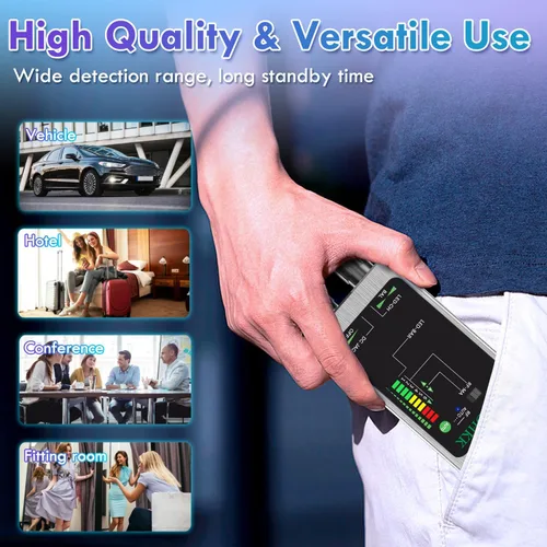 Vista 6 de JMDHKK Detector de Cámara Oculta M8000, Buscador de Cámara, Detector de Micrófonos Espía, Detector de Rastreador Magnético, Dispositivo Portátil