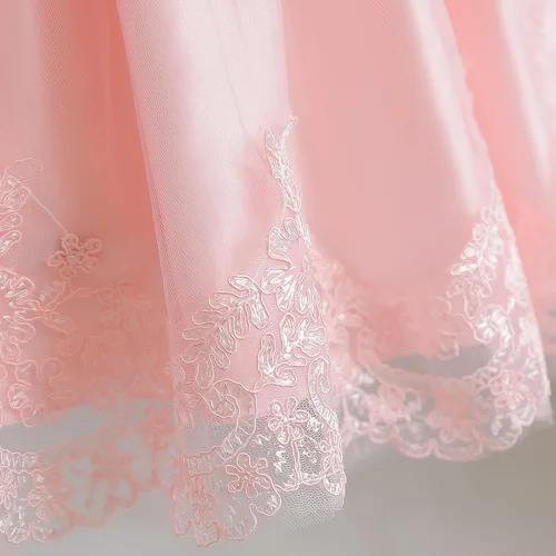 Vista 5 de NNJXD - Vestido de princesa de tul con flores, para usar en bodas, para niñas pequeñas y bebés