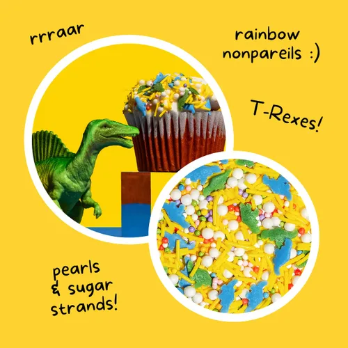 Vista 3 de Supernatural Dinomite Gránulos de Confeti Natural de Dinosaurio, Gránulos de Dinosaurio Sin Colorantes, Sin Tintes Artificiales, Sin Soja, Sin