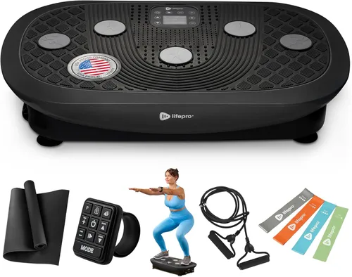 Lifepro Rumblex Plus/Pro 4D Vibration Plate for Lymphatic Drainage — Triple Motor Whole Body Vibration Platform Machine for Muscle Toning — 7
