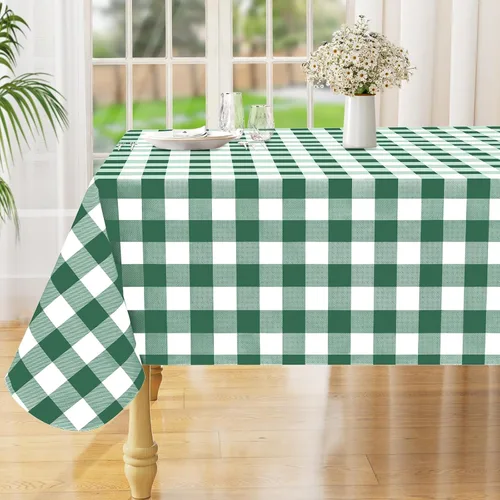 Vista 35 de misaya Mantel cuadrado de vinilo impermeable, mantel con parte trasera de franela de búfalo, mantel de plástico lavable para cena, cocina