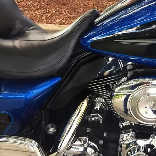 Vista 3 de Deflector de calor de aire de marco medio para motocicleta Harley Touring Road King Electra Glide Street Glide Road Glide Ultra Classic 2001-2008