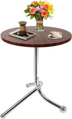 Mesa auxiliar redonda pequeña 15.75 ″ x19.69 ″ - Mesas auxiliares modernas para espacios pequeños y sala de estar