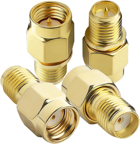 Vista 3 de Cable de antena SMA macho a RPSMA hembra RF adaptador coaxial convertidor paquete de 2 para cable de extensión coaxial WiFi