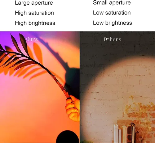 Vista 7 de Lámpara de puesta de sol con luz nocturna, 16 colores y 4 modos, lámpara de proyección de puesta de sol con control remoto, lámpara de luz solar