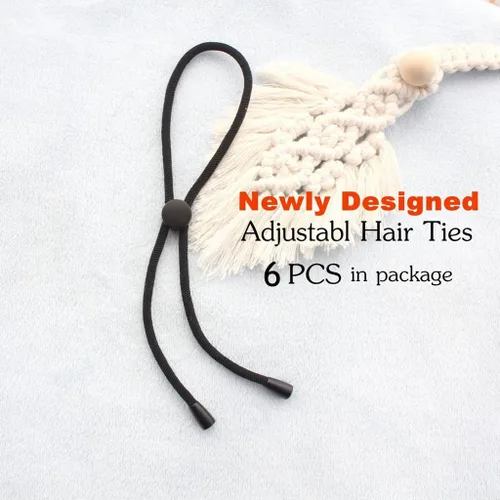 Vista 2 de 6 lazos de cola de caballo afro, ligas ajustables para moños de cabello grueso y rizado, cintas largas acolchadas para trenzas de mujer, cabello