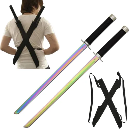 Vista 6 de Snake Eye Tactical Espada Ninja Doble Gemela con Funda Doble para Hombro Cada Cuchilla
