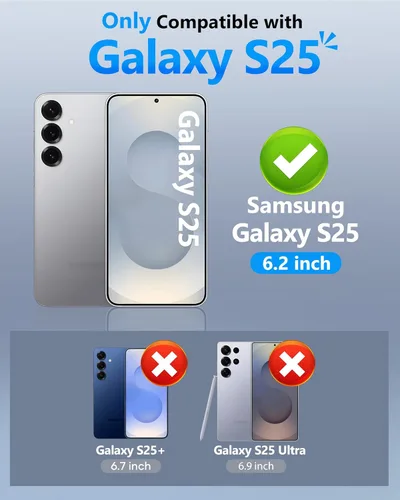 Vista 2 de ATATOO Funda tipo cartera para Samsung Galaxy S25, tarjetero integrado (3-5 tarjetas) [bloqueo RFID] y cubierta de cámara deslizante, protección