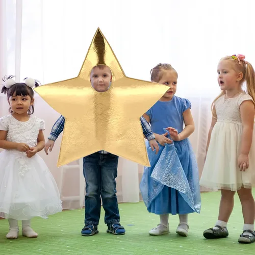 Vista 5 de Disfraz de estrella dorada de la natividad para niños, disfraz con forma de estrella, para Navidad, cosplay, ropa de religión, trajes de vida