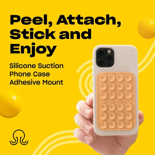 Vista 2 de OCTOBUDDY Classic MAX - Funda adhesiva de silicona con succión para teléfono - Manos libres, soporte de agarre fuerte para selfies y videos