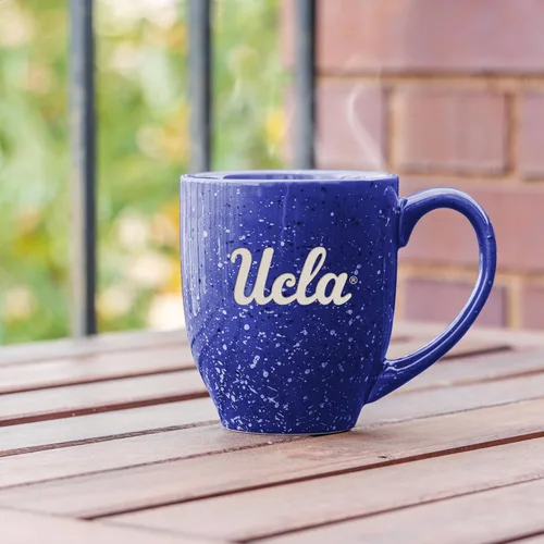 Vista 3 de Rico Industries NCAA UCLA Bruins Royal Blue - Taza de café de cerámica moteada grabada con láser de 16 onzas