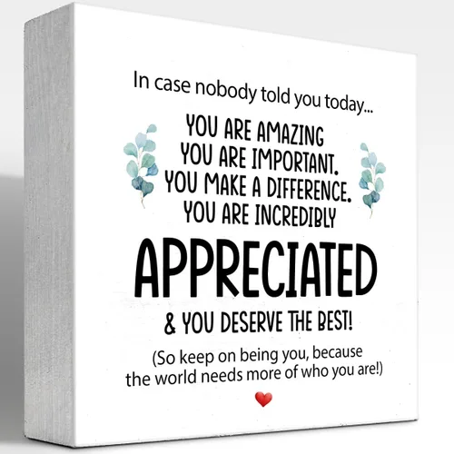 Vista 8 de z-crange Letrero inspirador de madera con texto en inglés "Grateful for You" para decoración de escritorio, caja de madera rústica bohemia con arco