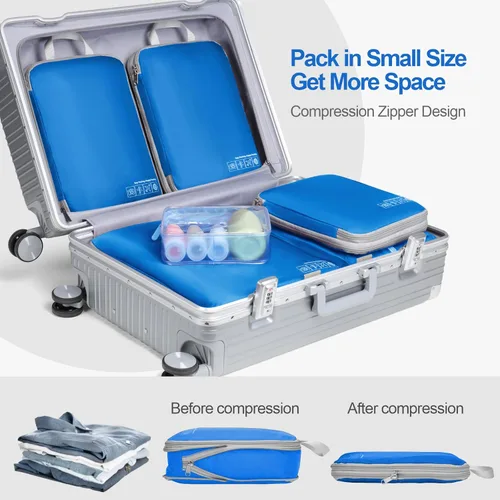 Vista 3 de Cambond Compression Packing Cubes for Suitcases - Packing Cubes for Travel Bags Luggage Organizers Travel Essentials Compression Cubes for Carry on