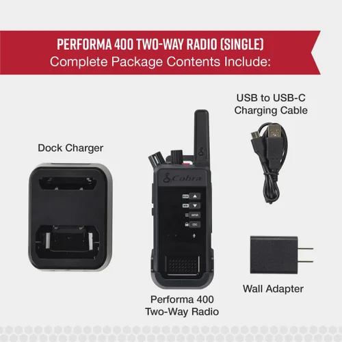 Vista 7 de Cobra Radios de negocios Performa 450 (paquete de 6 con muelle)