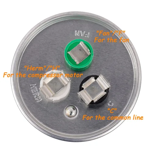 Vista 4 de 30/3 uF 30+3 MFD ±6% 370V/440V CBB65B Condensador de CA de doble ejecución de reemplazo de condensador redondo 30 3 uF MFD 370 440 voltios VCA