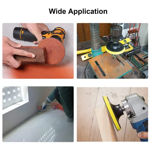 Vista 7 de Almohadilla de pulido de gancho y bucle de 4 pulgadas (3.937 in) para discos de lijado, almohadilla de respaldo giratoria con adaptador de accesorio