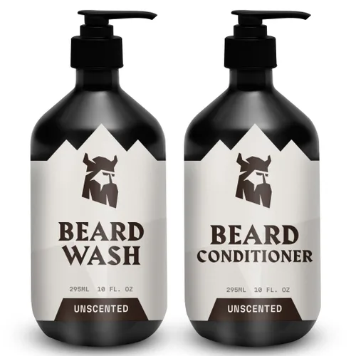 Vista 14 de Striking Viking Jabón y acondicionador para barba – 20 onzas líquidas, menta y eucalipto – Limpieza profunda y alivio de picazón Champú